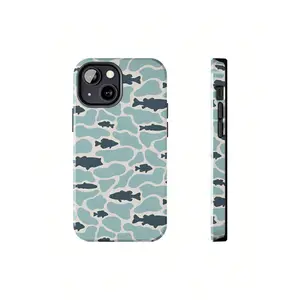 1Pcs Camouflage Bass Fishing Phone Case, Ol School Southern Style Camo Cover For IPhone 16 15 14 13 12 11 X Xr Xs 8, Unique, Hunting Gifts, Durable, Outdoors,Suitable For IPhone 17 Air