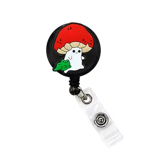 Mushroom Badge Reel ID Holder Badge Clip Funny Nurse Doctor CNA Retractable 25 inch Extension Yazzle Dazzle