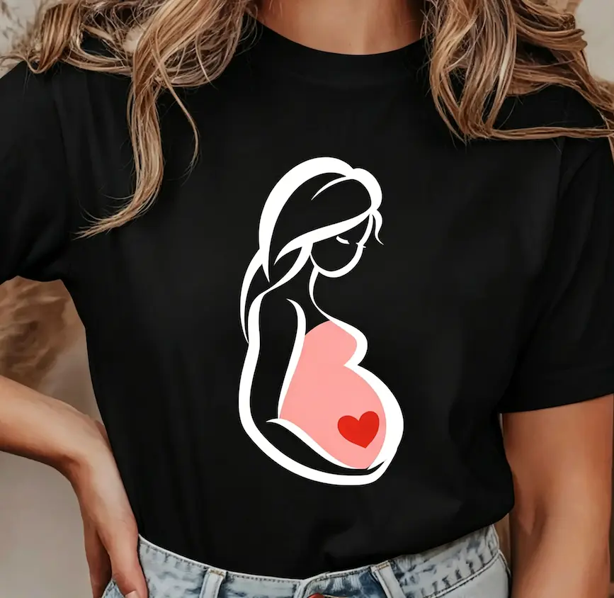 Women's Maternity T-Shirt - Custom Clothes, Comfortable Bump Print, Casual Loose Fit, Short Sleeve, S-4XL Sizes, 3Xl, Contact Us Immediately