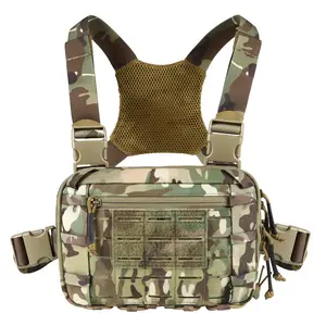 VOTAGOO Sport Chest Pack EDC Chest Bag 2L Durable Molle Chest Rig Pouch with CCW Compartment Adjustable Harness for Outdoor Activities