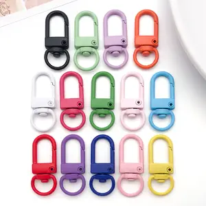 20pcs 12*32mm Colorful Swivel Dog Buckle Door Buckle Alloy Lobster Clasps, Keychains for DIY Jewelry Making Accessories