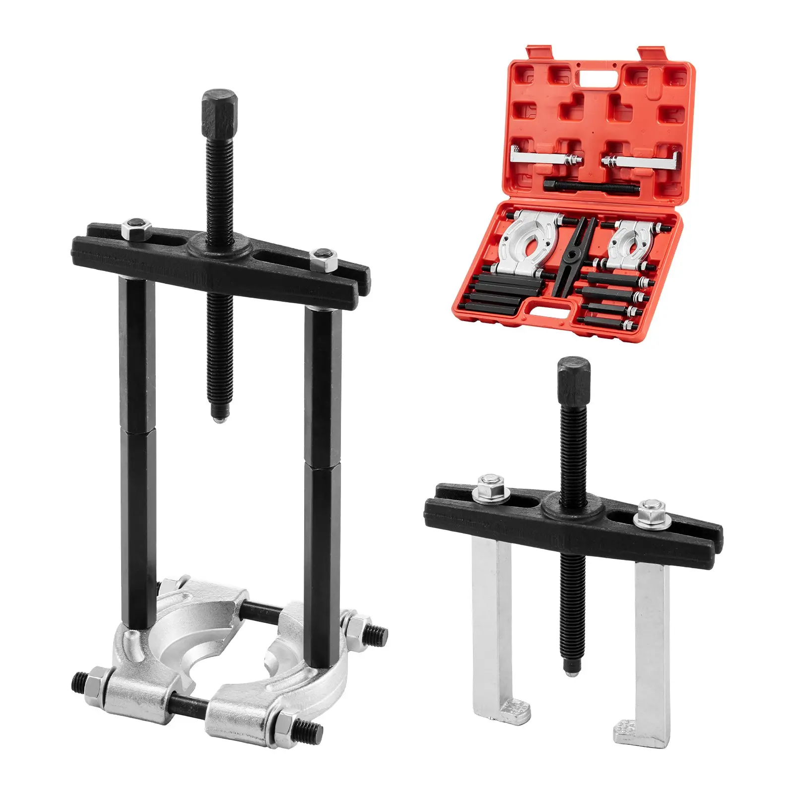 【Summerfinds】VEVOR Bearing Puller Kit, 14-Piece 5 Ton Capacity Bearing Separator, Pinion Wheel Bearing Removal Kit with 2-Inch and 2.8-Inch Jaws, Bearing Puller Set, Heavy Duty Bearing Splitter Tool Kit with Case Automotive Repair Tools Car Repair Tool