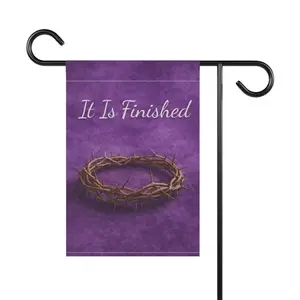Lent Garden Flag It Is Finished Crown of Thorns Christian Decor