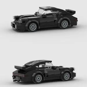 196pcs Solid Black Brick Sports Car Model with Round Headlights – Buildable Supercar Kit, Building Blocks Set, Bricker Build Sets, Perfect Christmas, Thanksgiving, Anniversary Gift for Kids & Car Lovers, Display & Collectible Toy