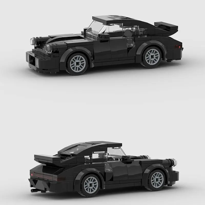 196pcs Solid Black Brick Sports Car Model with Round Headlights – Buildable Supercar Kit, Building Blocks Set, Assembly Building Blocks, Christmas, Thanksgiving, Anniversary Gift for Kids & Car Lovers, Display & Collectible Toy
