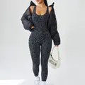 【Black Friday】Women's Seamless Knitted Tight-Fitting Leopard Print Jumpsuit, One-Piece Activewear for Outdoor Cycling & Workouts, Stylish Sporty Sportswear
