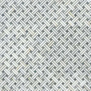 Calacatta Gold & Gray Basketweave Dimensions 12x12 Polished/Honed Marble Mosaic Tile Sample