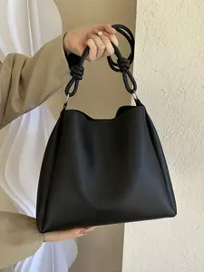 Women's Locking Leather Handbag, Vintage Black Quilted PU Leather Shoulder Tote Bag – Medium Size, Adjustable Strap, Colorful Pattern, Stylish Office & Daily Use Handbag, Daily Wear, Party, Camp,...