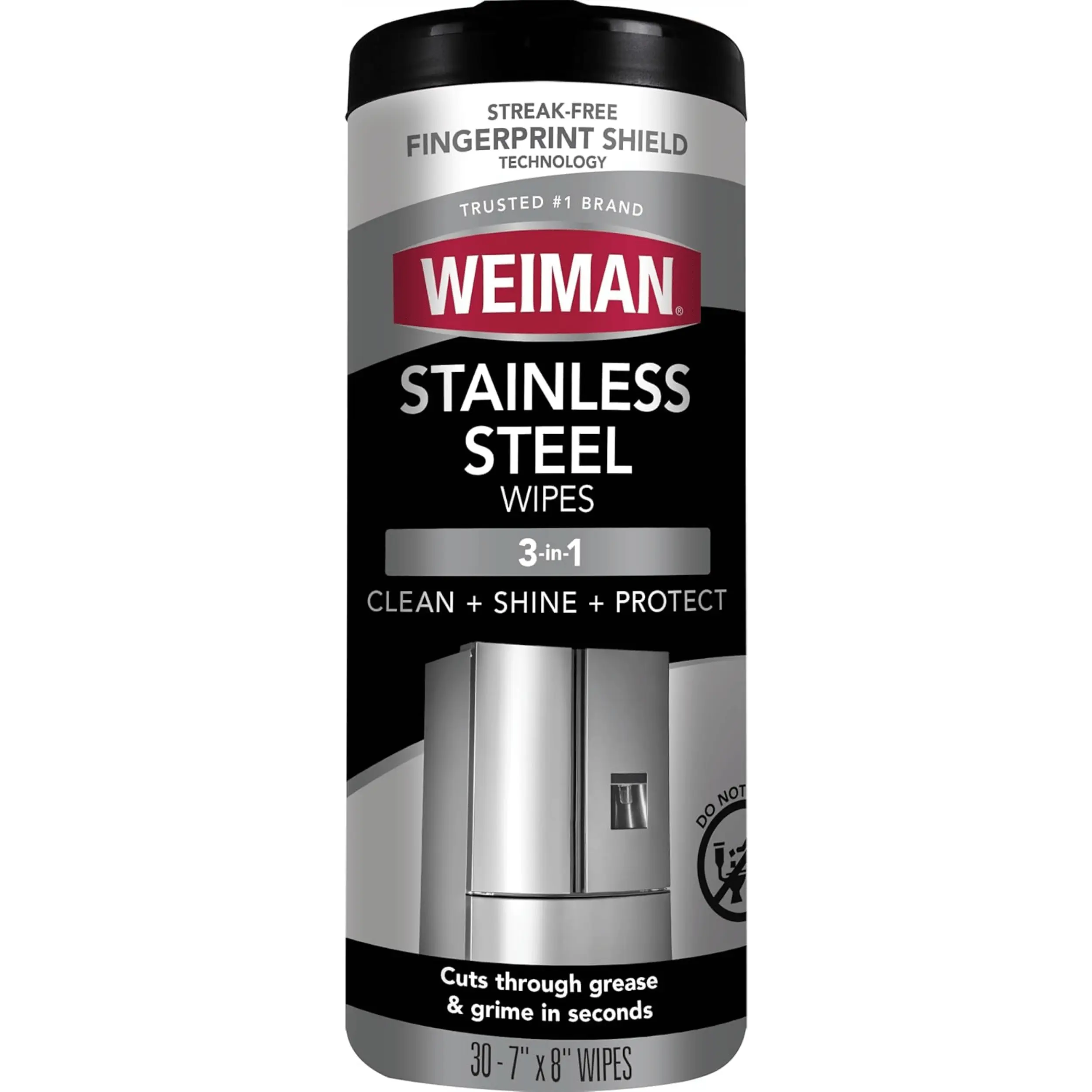 30 Count Stainless Steel Cleaning Wipes Anti-Streak Polish Cleaner for Appliances, Chrome & Sinks, Removes Grease, Water Spots & Residue, Safe for Grill Exteriors & Kitchen Surfaces
