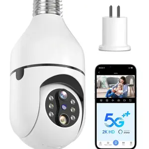 10x Zoom Bulb Socket Security Camera 2.4G and 5G Wifi Wireless Home, 3MP HD, 7/24 Monitor Recording, Two-Way Audio, Dual Lens WiFi PanTilt color night spotlight siren live view security camera