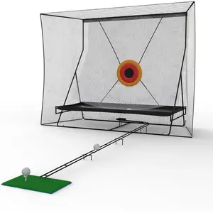 Superior Golf Practice Net 10x8Ft – Indoor/Outdoor Hitting & Chipping Aid – Impact Aims – 11ft Track Ball Return System – Ball Blanket – Durable Training Equipment for Golfers