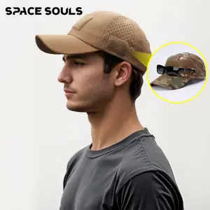 Breathable Camo Tactical Baseball Cap for Men, Lightweight Adjustable Dad Hat with Velcro Patches for Outdoor, Hiking, Hunting