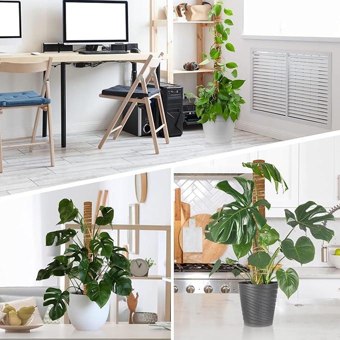 2 Pcs 15.7" Moss Totem Poles for Monstera, Coco Coir Plant Support Stakes with Jute String for Climbing Indoor Potted Plants