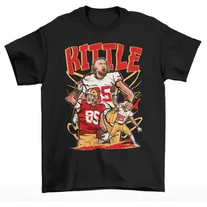 NFL George Kittle 49ers Retro Comic Tee 100% Soft Cotton Unisex Graphic T Shirt for Daily Use Sports Events Gifts Sports  OOTD NFLFootball plus  size  top