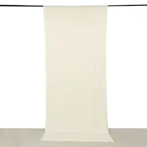 Ivory 4-Way Stretch Spandex Backdrop Drape Curtain, Wrinkle Free Event Divider Panel with Rod Pockets - 5ftx12ft