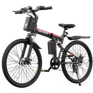 【VARUN】Peak power 750W all‑terrain 26‑inch electric bicycle, front‑mounted 374.4Wh high‑capacity battery, fast charging in 4–6 hours, 50‑mile range, top speed up to 20 mph, 7‑speed gears, four riding modes, convenient foldable bike