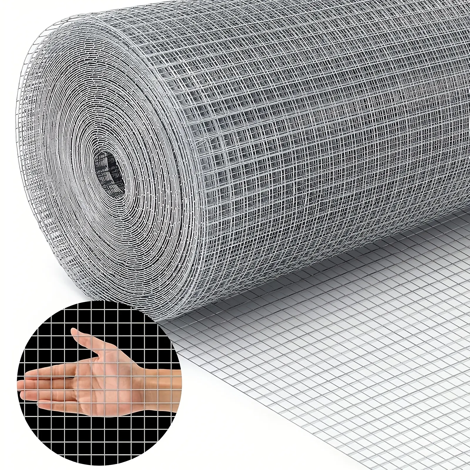 Heavy Duty Galvanized Wire Mesh Roll (15.75" x 118.1") Chicken Coop Fencing & Hardware Cloth | Rodent Gopher Control, Raised Garden Bed Guard, Outdoor Critter Exclusion Fence
