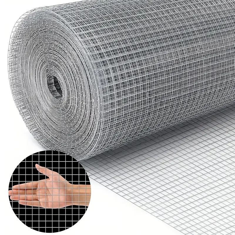 Heavy Duty Galvanized Wire Mesh Roll (15.75" x 118.1") Chicken Coop Fencing & Hardware Cloth | Rodent Gopher Control, Raised Garden Bed Guard, Outdoor Critter Exclusion Fence