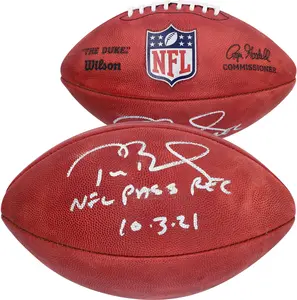 Tom Brady Tampa Bay Buccaneers Autographed Wilson Full Color Duke Pro Football with "NFL Pass Rec 10/3/21" Inscription - Fanatics Authentic Certified