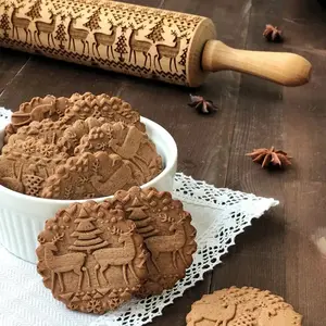 Joyful Holiday Cookie Dough Rolling Pin