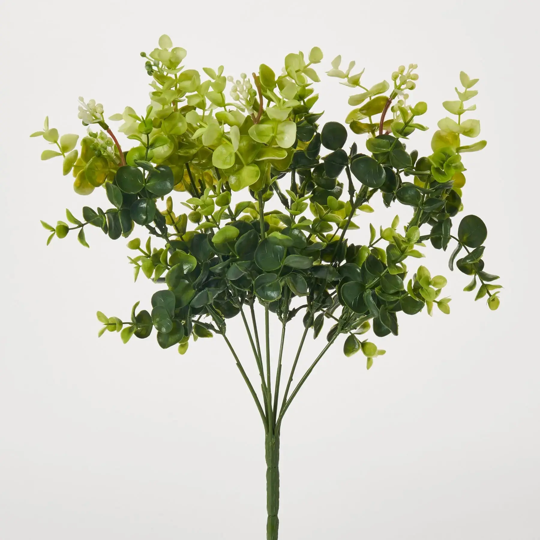 15" Mixed Green Seeding Eucalyptus Bush Stem Bouquet, Artificial Faux Plants, Vibrant Faux Flowers, 3D Bouquet Artificial Plants for Home Decor & Floral Decor