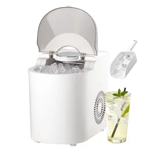 VEVOR Countertop Ice Maker, 7 Cubes Ready in 6 Mins, 26 lbs per Day, Self-Cleaning Portable Machine with Ice Scoop, Ice-Making Machine with 2 Sizes Bullet Ices for Home, Kitchen, Office, Bar & Party