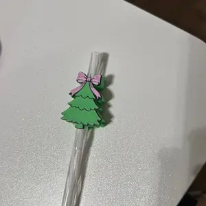 3D printed Christmas Tree with a Bow Straw Topper