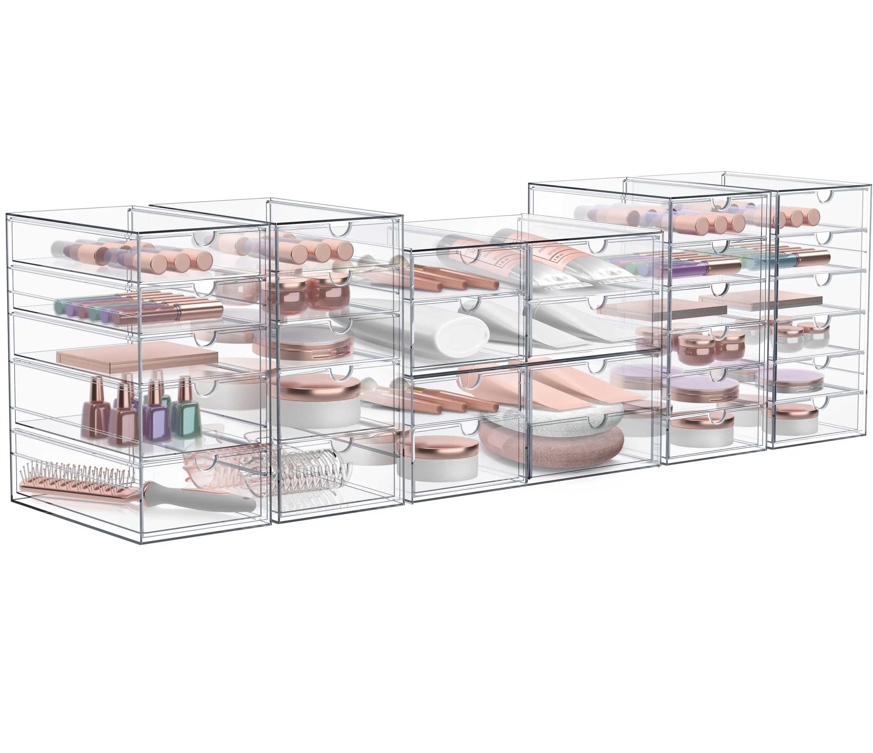 Sorbus Clear Storage and Organizer Bins Stackable Drawers with Rectangular Drawers for Office, Kitchen, Crafts & More - Eco-Friendly Acrylic Transparent Plastic