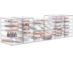 Sorbus Clear Storage and Organizer Bins Stackable Drawers with Rectangular Drawers for Office, Kitchen, Crafts & More - Eco-Friendly Acrylic