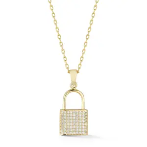 Pavé Padlock Necklace