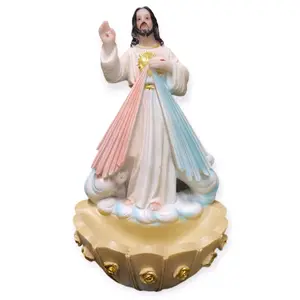 Senor de La Misericordia 8" Inches Tall (251278-8) For Holy water Divine Mercy Dor Wall Jesus Estatua para agua Bendita Brand New Religious Decor Standing