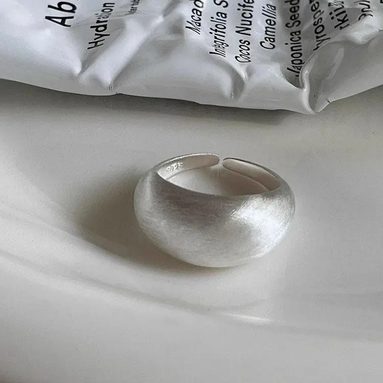 925 Sterling Silver Tellipse Geometry Sanding Simple Rings For Women Couple Engagement Luxury Jewelry Accessories Jewellery