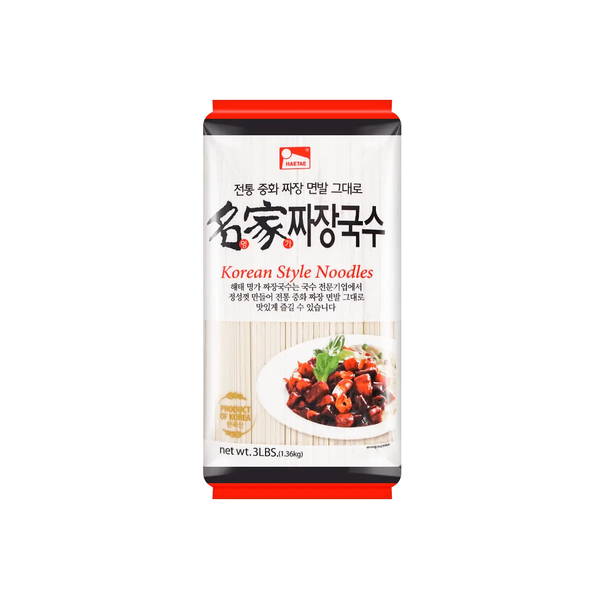 HAITAI Korean Jjajangmyeon Noodles 1.36kg - Authentic Black Bean Sauce Pasta, Instant Ramen Style, Savory & Easy Meal