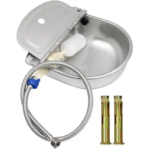Automatic Water Feeder Trough Bowl with Pipe for Cattle Horse Goat Sheep   Stainless  Livestock Tool