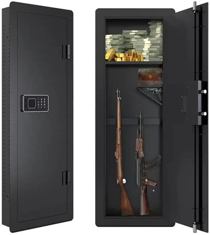 Wall  Safe, Safes for Home,  Safes & Cabinets, Wall Safes Between The Studs, Quick-Access Safe with Removable Shelf and Digital Keypad