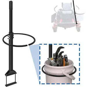 Zero Turn Mower Handle / 5 Gallon Bucket Bracket Holder, Lawn Mower Accessories Mounting Handle Kit Fits Outdoor Garden Trash Yard Cleaning Grabber Tool (45-0572) - Black