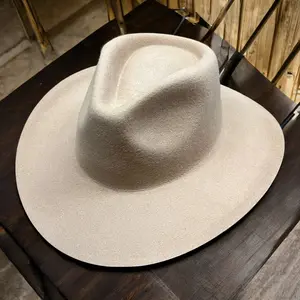 Stiff brim  Australian wool Hat: Stone and Ivory / ONE SIZE