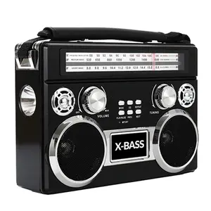 Supersonic  3 Band Radio with Bluetooth & Flashlight, Black
