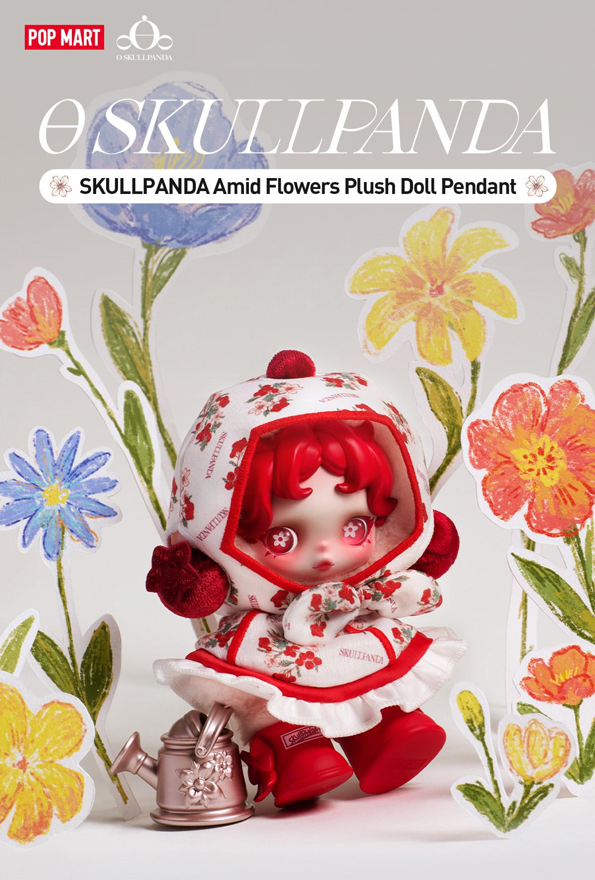 POP MART SKULLPANDA Amid Flowers Plush Doll Pendant