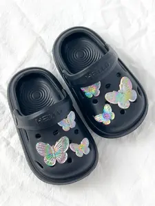 Girls' Summer Sandals, Cute Butterfly Design, Soft Eva Sole, Anti-Slip Indoor Shoes, Toddler Footwear, Less Than Ankle Style, Butterfly Decorated Slides