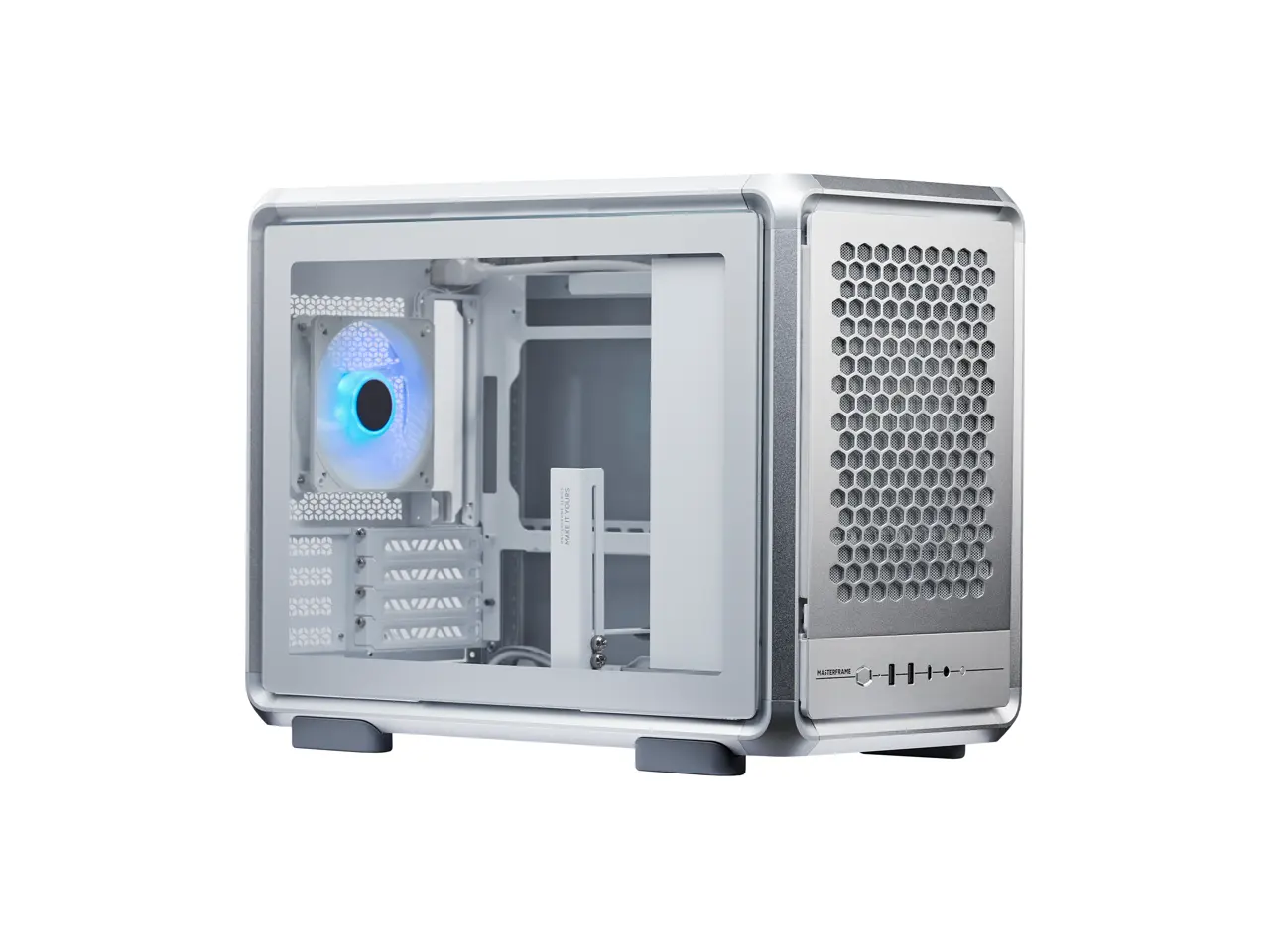 Cooler Master MasterFrame 400 mATX Modular PC Case - Micro-ATX/Mini-ITX, Aluminum Open Frame Chassis, 1 x ARGB Fan Preinstalled, 390mm GPU, 360mm Radiator Support, Silver