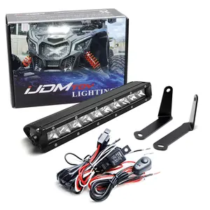 iJDMTOY Shock Tower Mount 50W LED Light Bar Kit For CAN-AM Maverick X3, Includes 50W Single Row High Power LED Lightbar, Mounting Brackets, Relay Wiring w/On/Off Switch