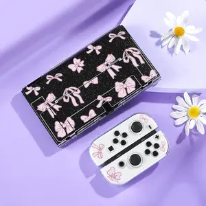 Glitter Hard Case & Soft Case Grip Set, Precise Fit Shock and Scratch Resistant Case, Durable PC Material, Switch Accessories