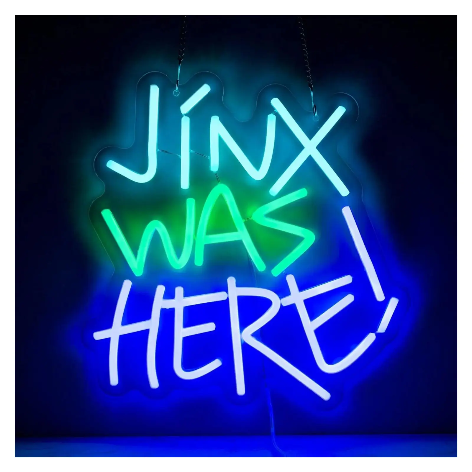 Jinx Was Here Neon Sign, Wall Decor Dimmable Light For Bedroom, Kids Room Man Cave Playroom Party 32.7cm×32cm