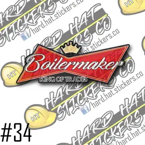 BOILERMAKER KING OF TRADES HARD HAT STICKERS (3pack)