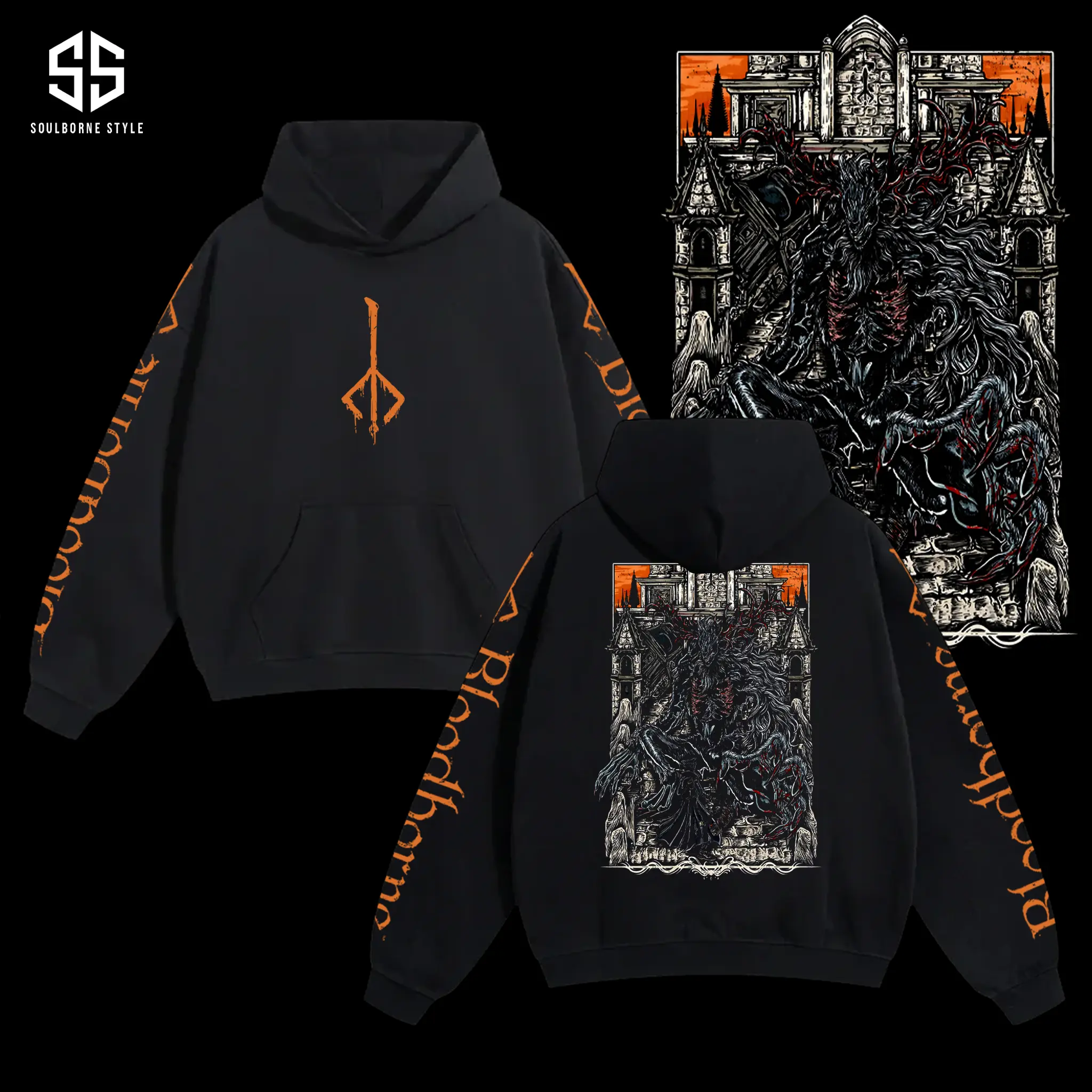 [Soulsborne Style] Vintage Grim Style Cleric Beast - Bloodborne Unisex Hoodie, Soulsborne Gaming Apparel, Game Shirt, Video Game Clothes, Boy Merch, Gift For Him, Gift For Her, Soulslike Streetwear