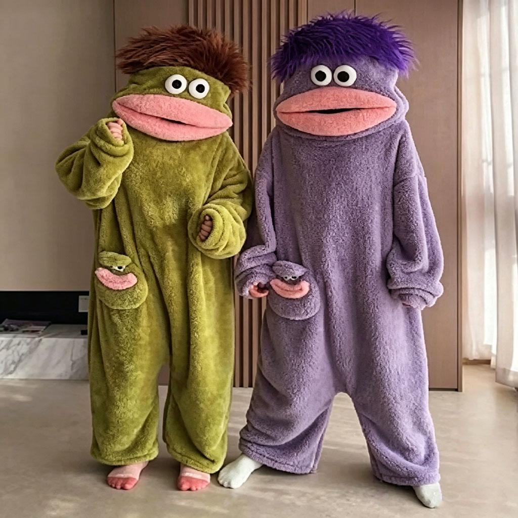 Msrlassn Mid Year Sale Cute Monster Wearable Blanket Hoodie for Women Men, Soft Sugar Fleece Loose Pullover Warm Cozy Home Loungewear Funny Pajamas, Father's Day Gift Perfect for Home & Parties Halloween, One Size for Women Men
