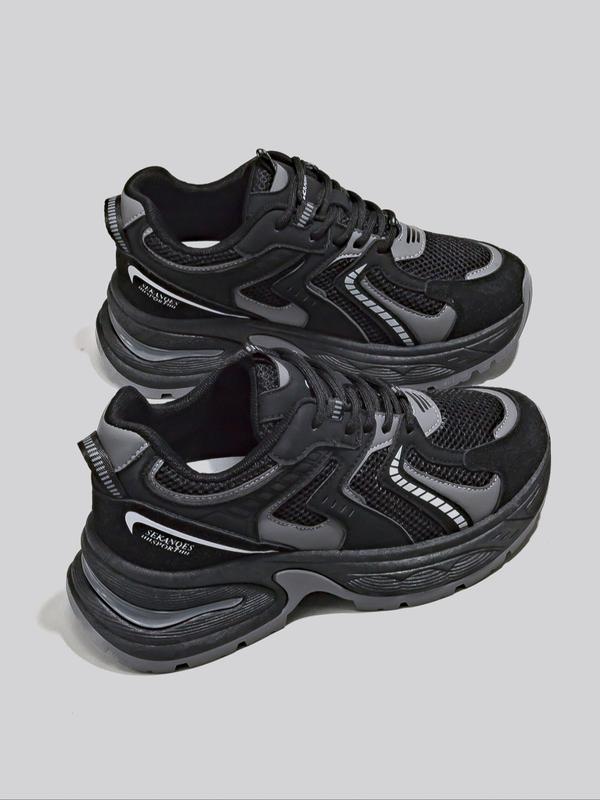 New Thick Sole Dad Shoes Fashion Casual Sporty Women's Breathable Height Increasing Sneakers, Round Toe, Low Top, All Seasons