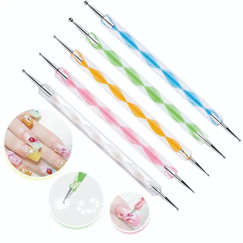 5-Piece Dual-Ended Nail Art Dotting Pens, Nail Art Round Dot Painting Tool Set, Essential Beauty Supplies for Creative Designs, Nail Art Tools