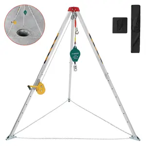 Heavy-Duty Confined Space Assist Tripod Kit,1200 lbs Lifting Winch, 49.2 Ft Cable, Adjustable Legs, Self-Locking Safety Device, Storage Bag – Professional Manhole & Sewer Assist Tool